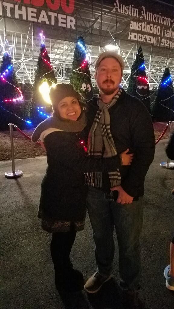 Larence and Ruthy at Austin 360 Amphitheater during the holidays
